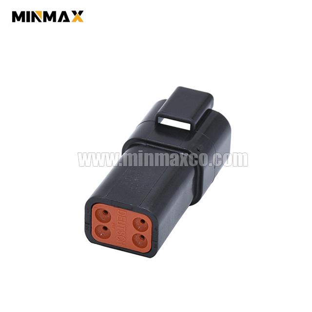 4 Way Male DT Mining Vehicle Connector DT04-4P-E004 Black