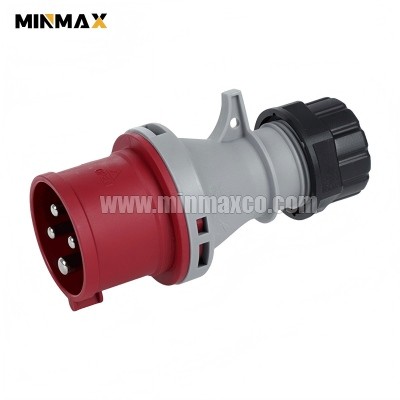 MM-BP4146 Male 4 pins 16A Waterproof  Red CEE Industrial Plugss for train stations IP44