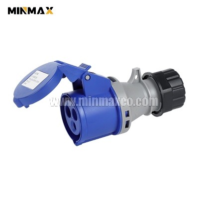 MM-BS4136 Female 3 pins 16A Waterproof Blue Industrial coupler for Fire protection IP44