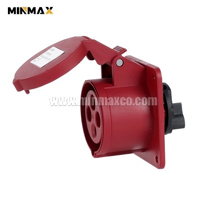 MM-GS4146 Female 4 pins 16A Waterproof Red Concealed Socket for Wind turbine IP44