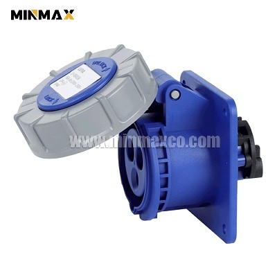 MM-GS7136 Female 3 pins 16A Waterproof Blue Concealed Socket for Fire protection IP67