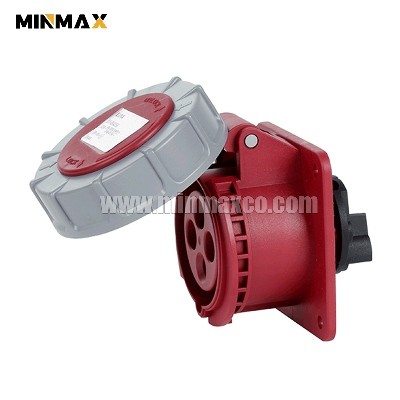 MM-GS7146 Female 4 pins 16A Waterproof Red Panel Socket for server rooms IP67