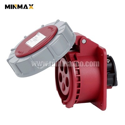 MM-GS7156 Female 5 pins 16A Waterproof Red Panel Socket for Mines IP67