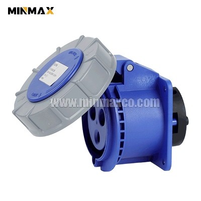 MM-GS7236 Female 3 pins 32A Waterproof Blue Panel Socket for Logistics Center IP67