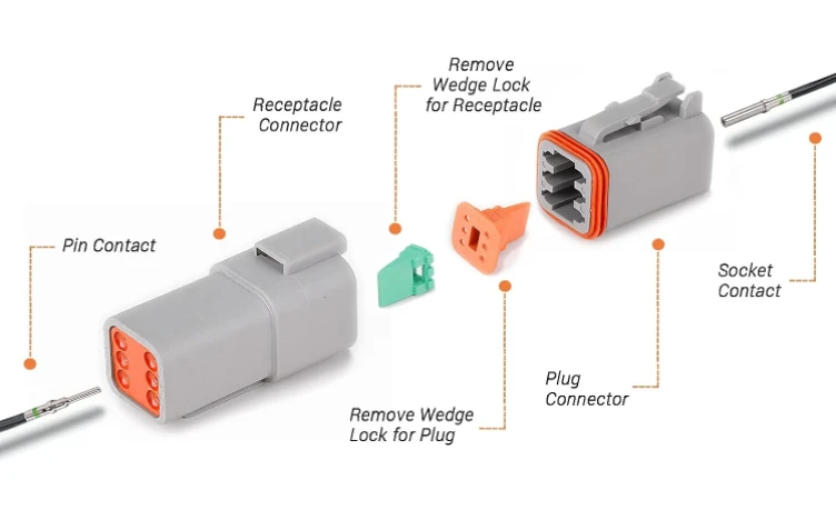 6 Way Male DT Receptacle DT04-6P-E008 With Long Cap,Products,Zhejiang ...